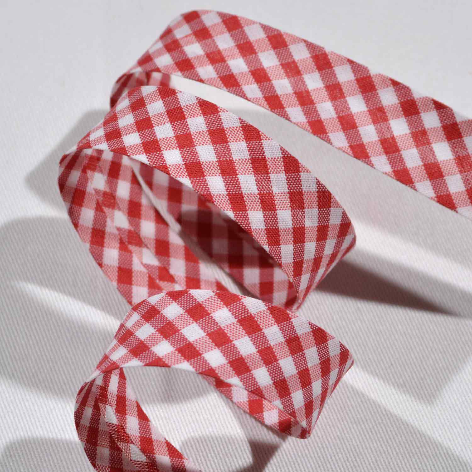 Schrägband 20mm Karos Rot 1230