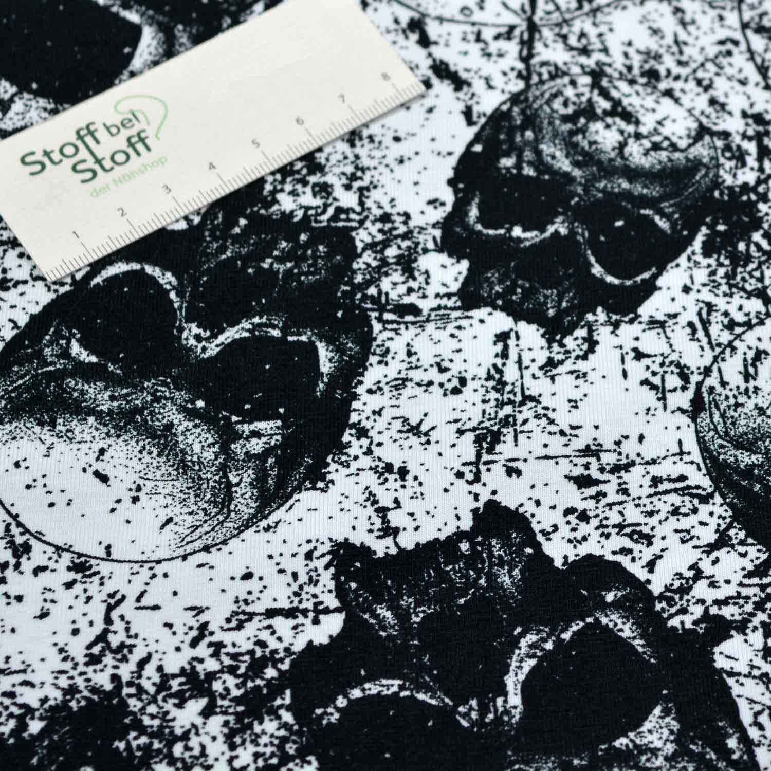 Baumwoll-Jersey "Totenkopf" SBS10284 