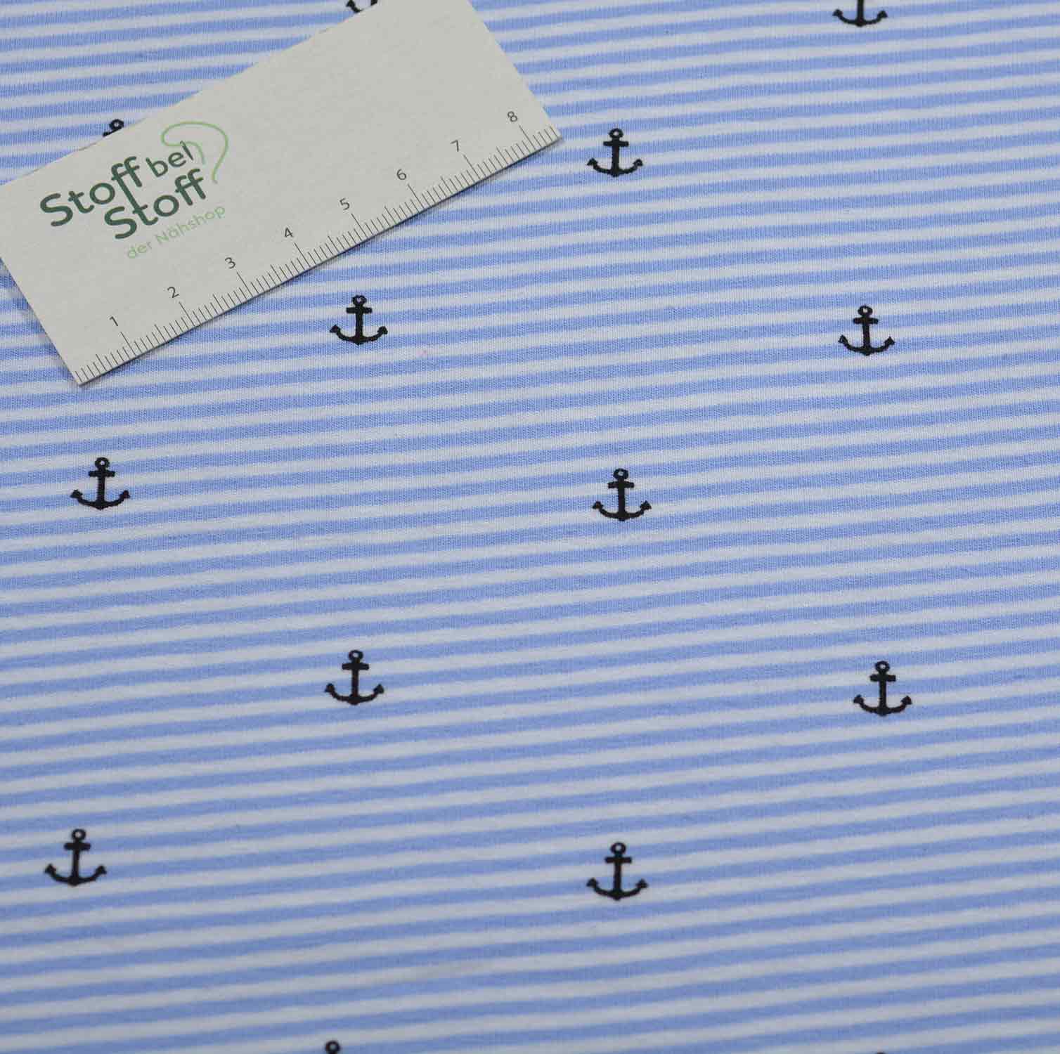 Baumwoll-Jersey "Ringel und Anker" SBS11126