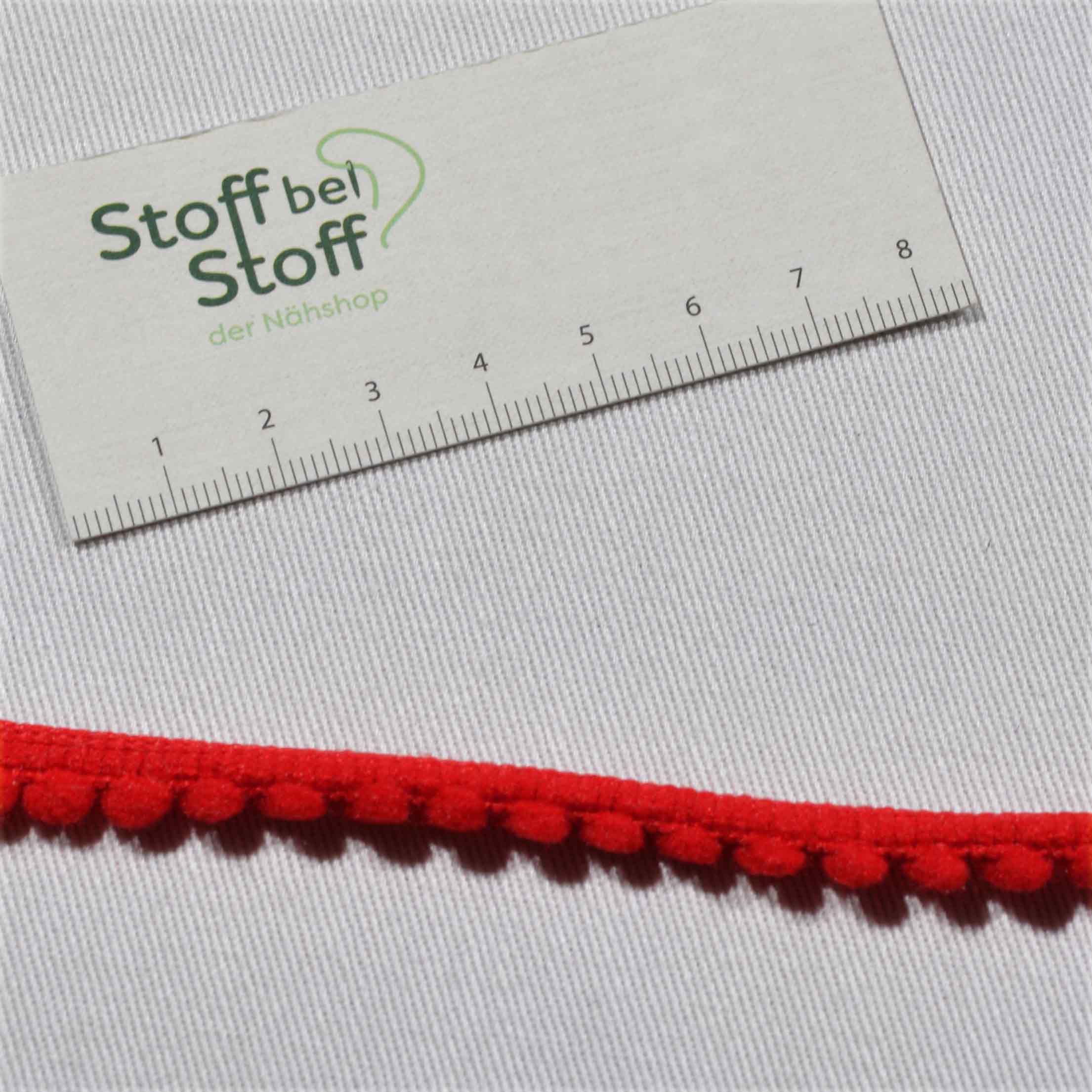 Bommelborte Mini Rot SBS11557 1230