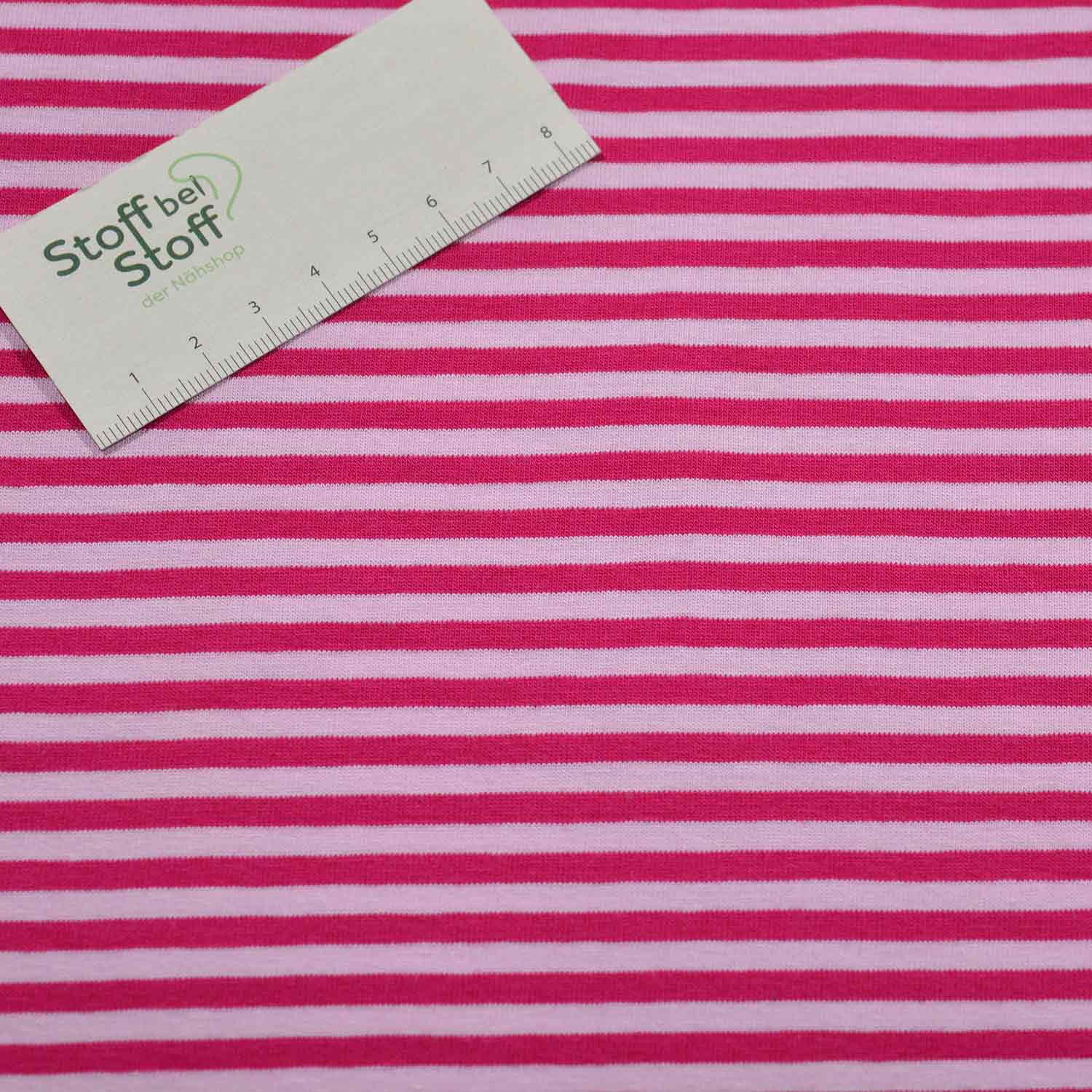 Baumwoll-Jersey Streifen Fuchsia/Hellrosa SBS11141 1221/1202