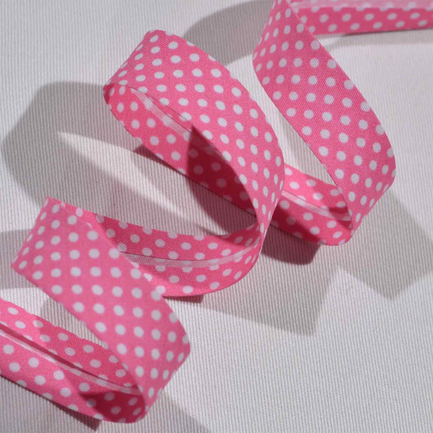 Schrägband 20mm Punkte Rosa 1201