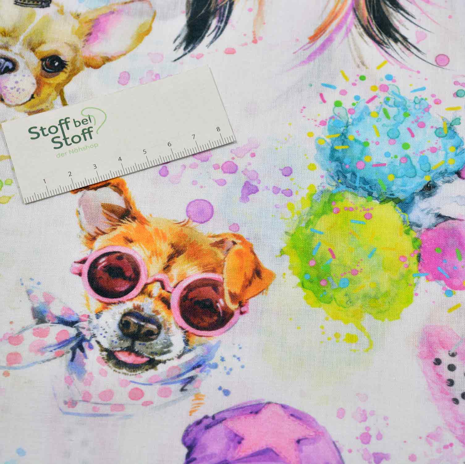 Baumwolle "Hunde-Stars" - SBS11429
