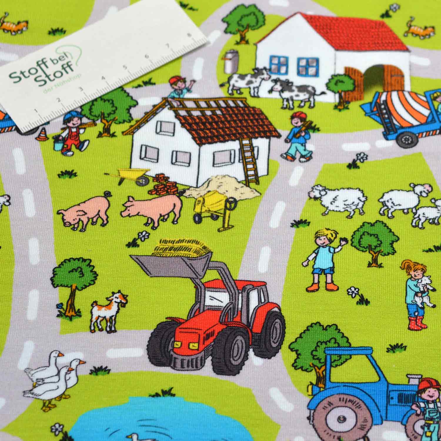 Baumwoll-Jersey "Bauernhof" SBS10283