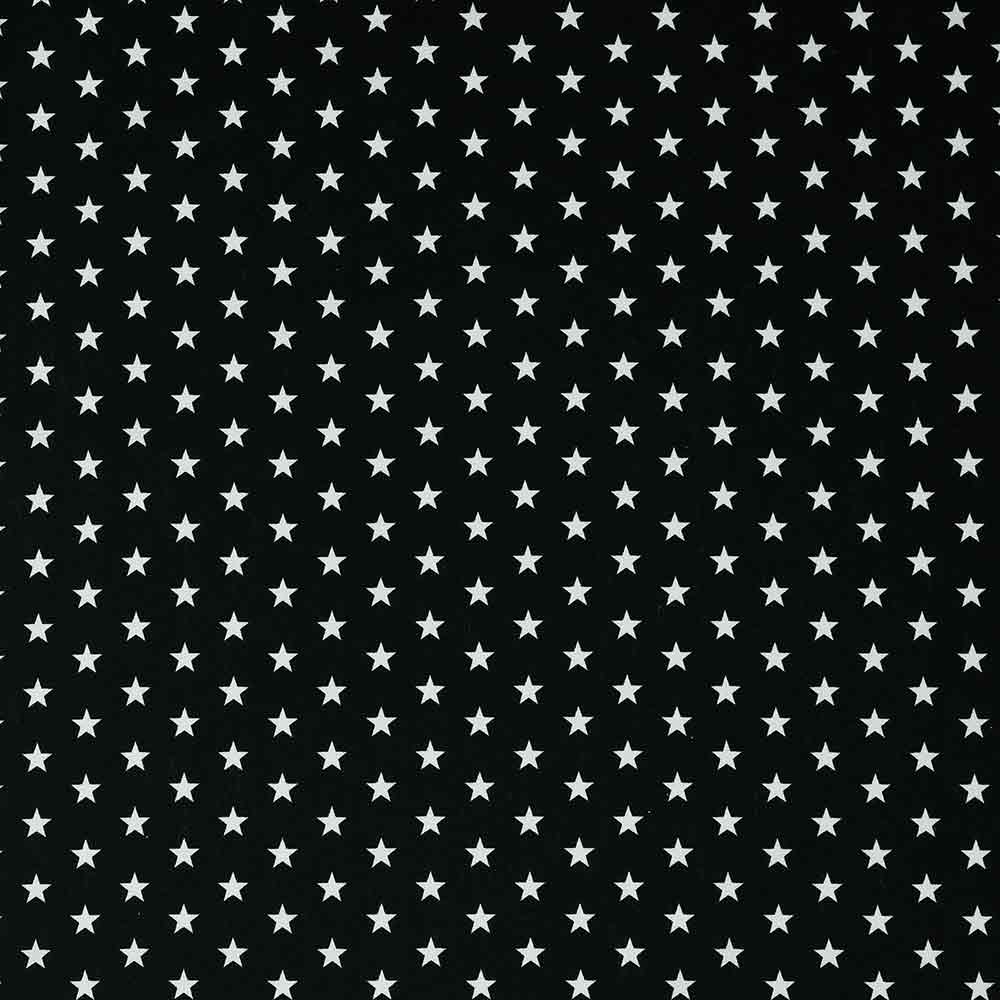 Baumwolle mit mittleren Sternen in schwarz - 1001
