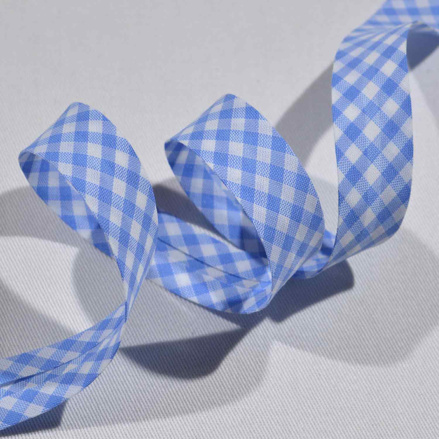 Schrägband 20mm Karos Indigo 1109