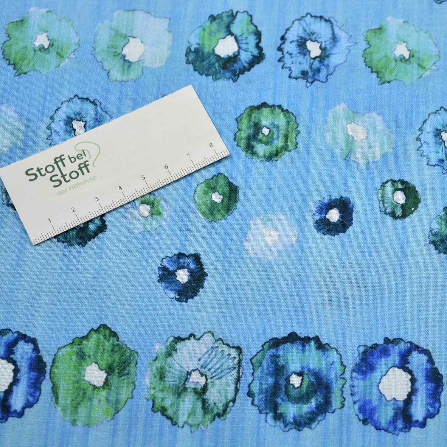 Baumwolle Leinenoptik "Blüten" - SBS11262