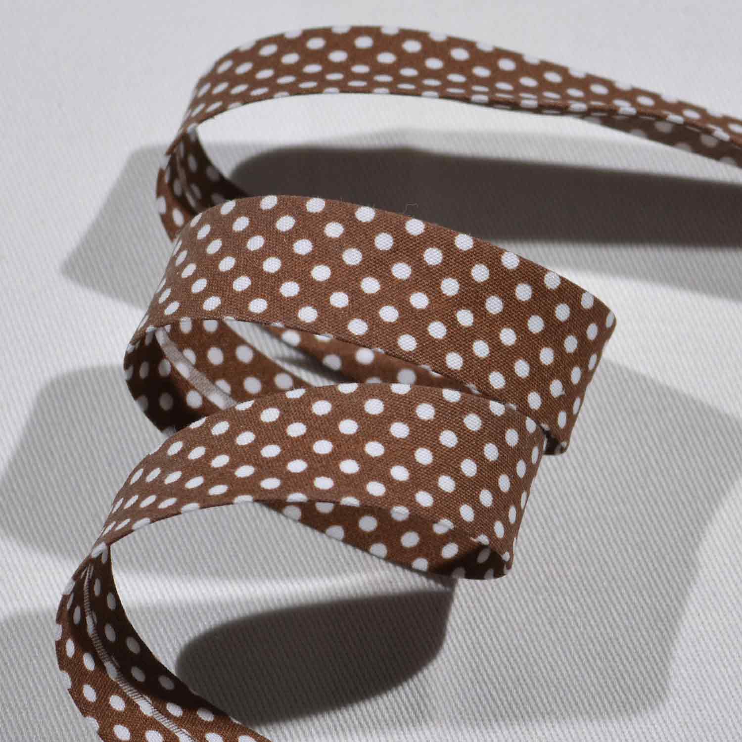 Schrägband 20mm Punkte Braun 1032