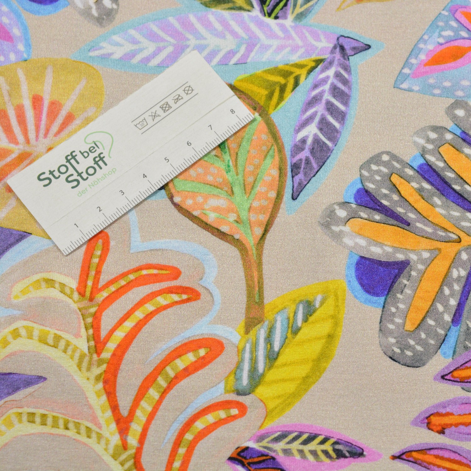 Viskose-Jersey "Buntes Blättermuster" SBS11711
