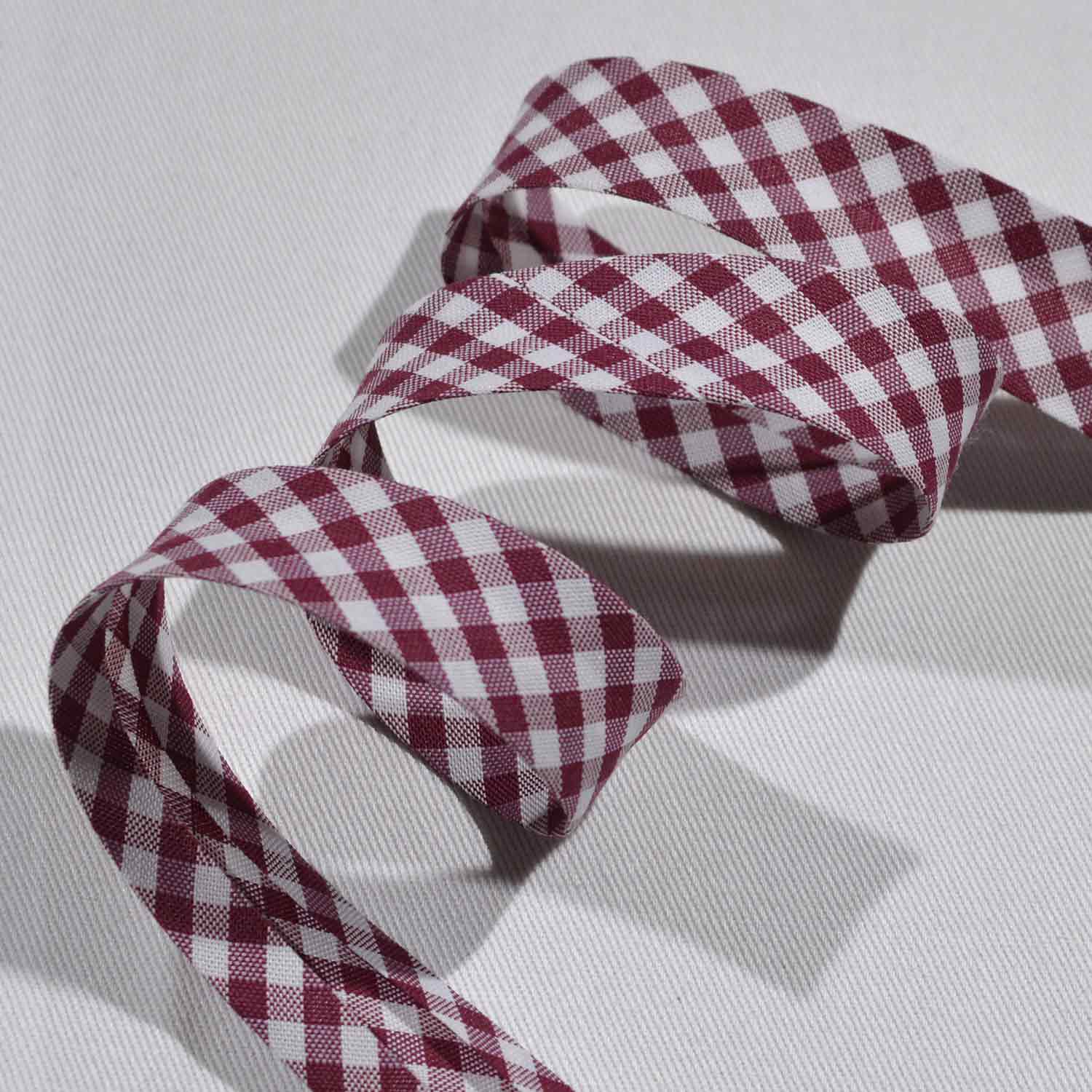Schrägband 20mm Karos Bordeaux 1236
