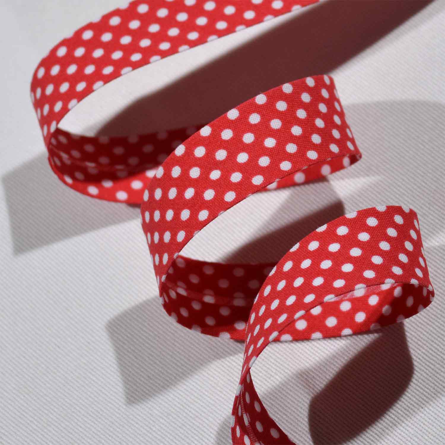 Schrägband 20mm Punkte Rot 1230