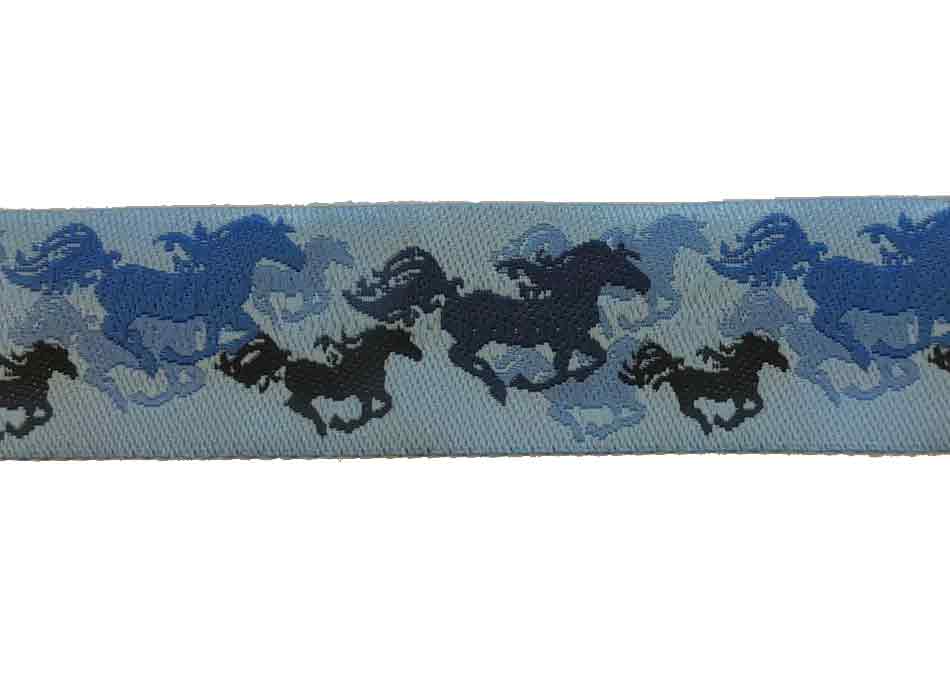 Webband "Pferde blau"