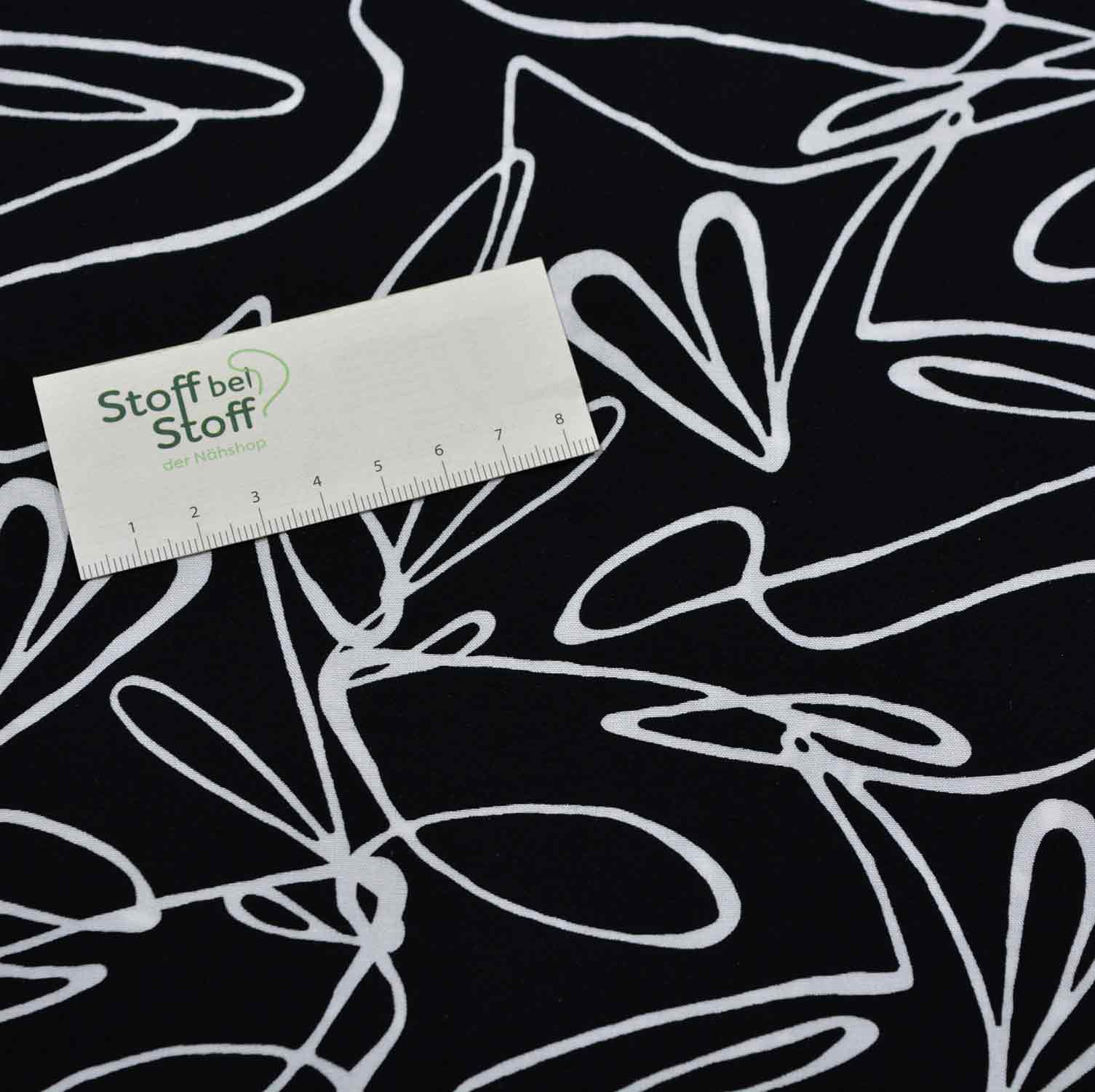 Viskose "Doodle Black & White" - SBS11617