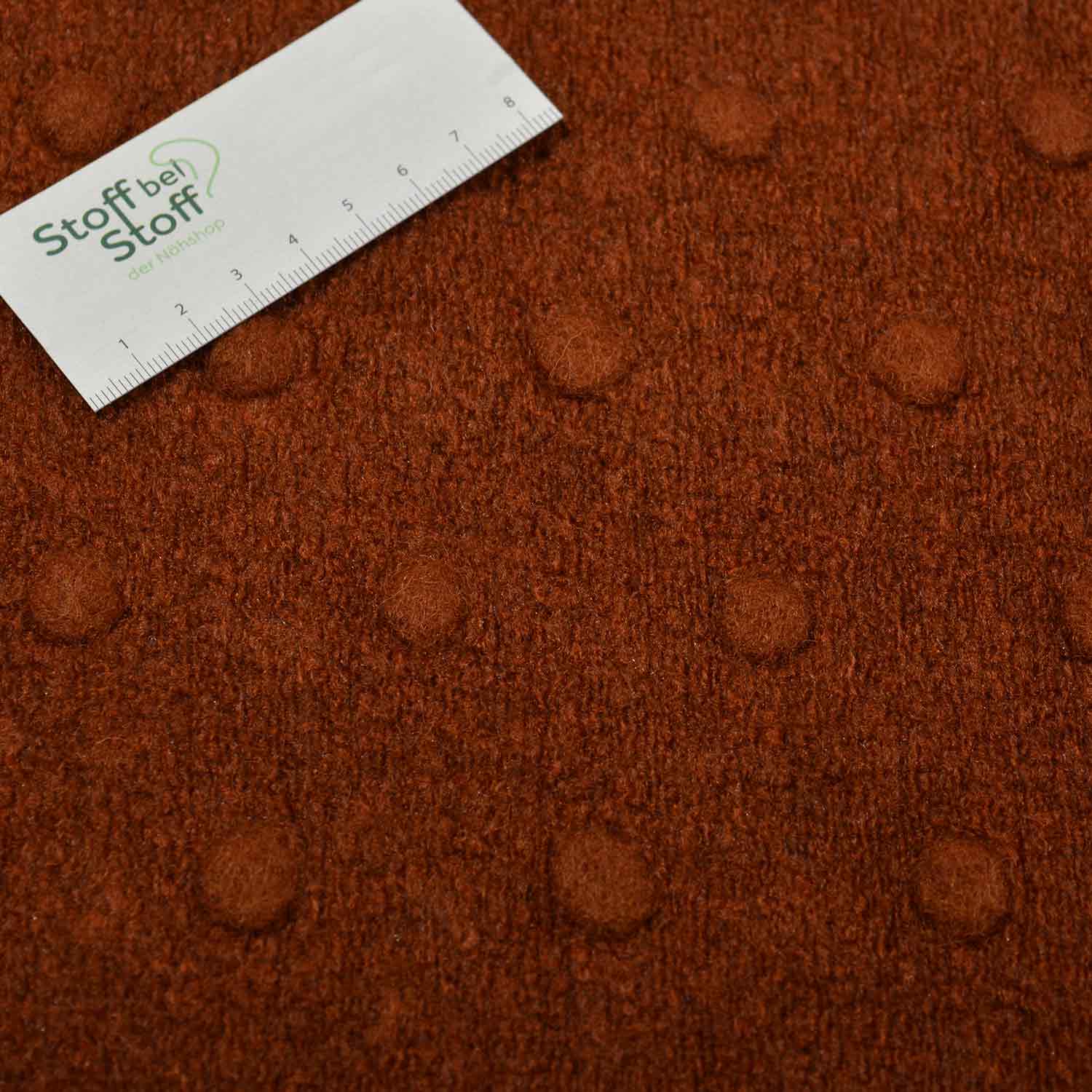 Wollstoff uni mit Punkten in Ziegel SBS10839 1040