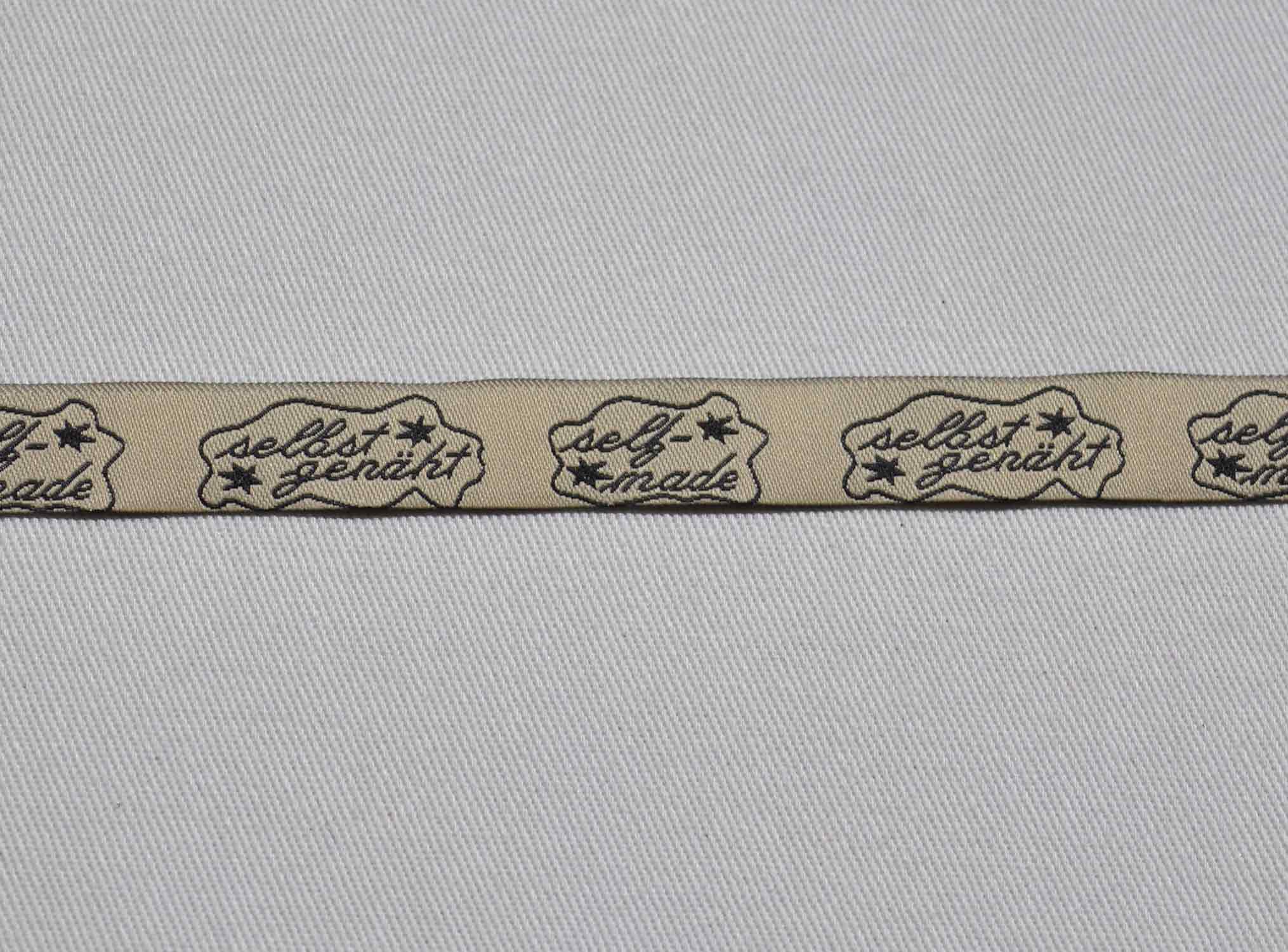 Webband "Selbstgenäht" Beige