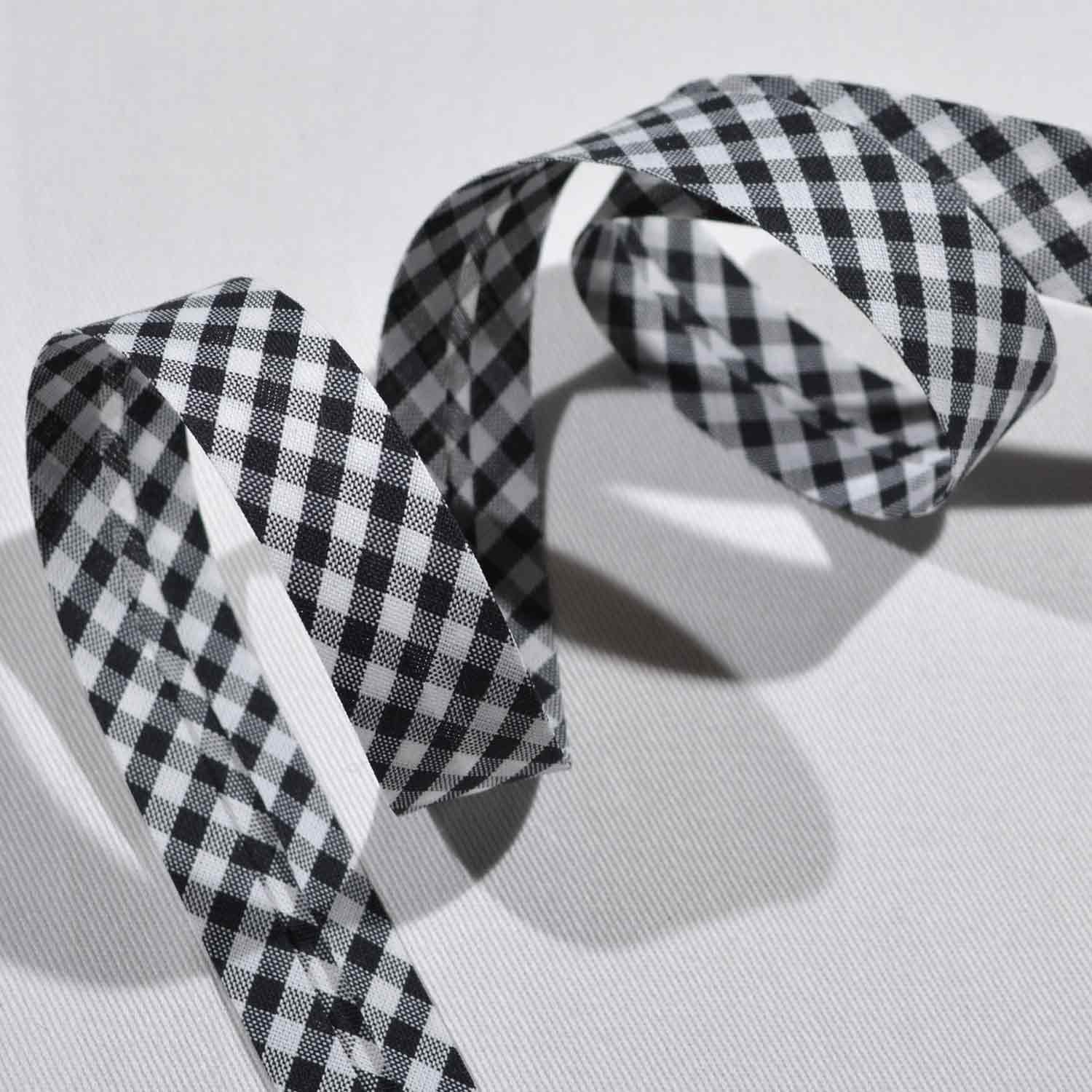 Schrägband 20mm Karos Schwarz 1001